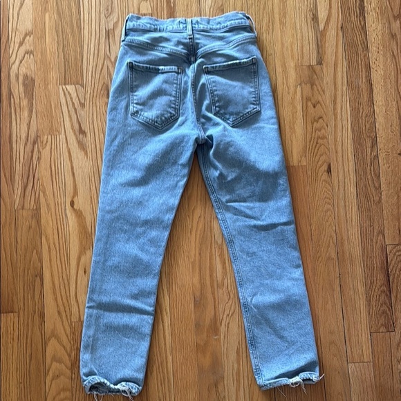 Agolde sz 23 Riley Crop Button Fly Blue light wash Jean great condition - Picture 8 of 8